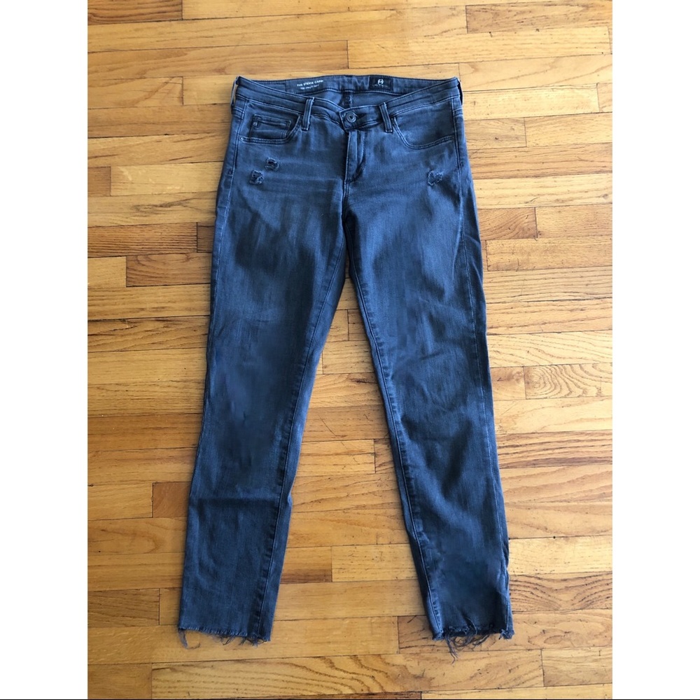 AG grey crop skinny jeans